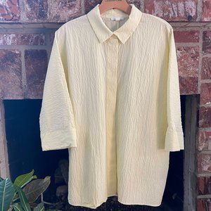 COS Collared Seersucker Boxy Top -Light Yellow